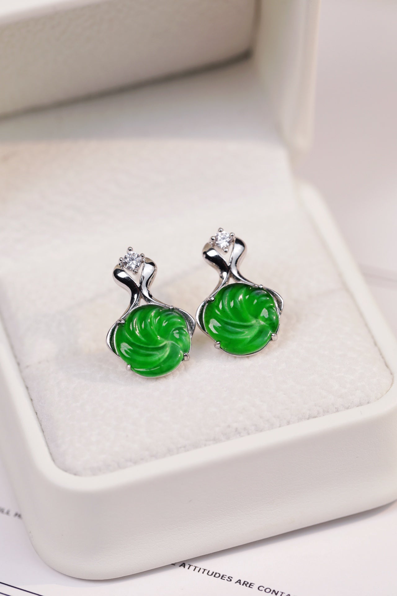 Swirl Jade Drop Earrings