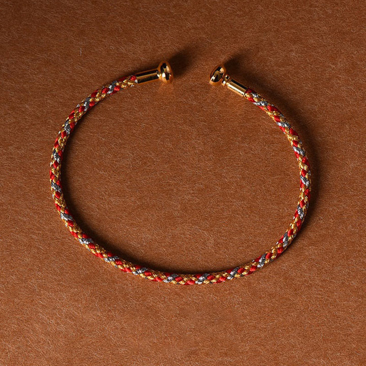 Simple Design Handmade Luck Braid String Cuff Bracelet