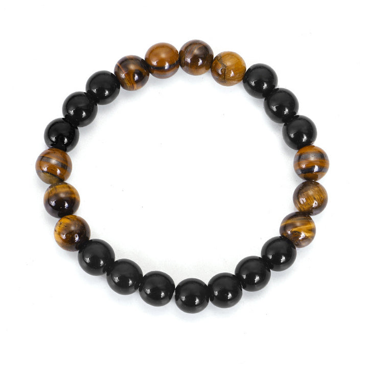 Tibetan Black Onyx Tiger Eye Protection Necklace Mala Set