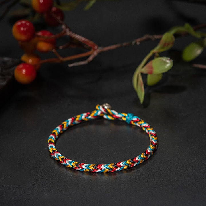 Tibet Handmade Five Color Thread Protection Braid String Bracelet