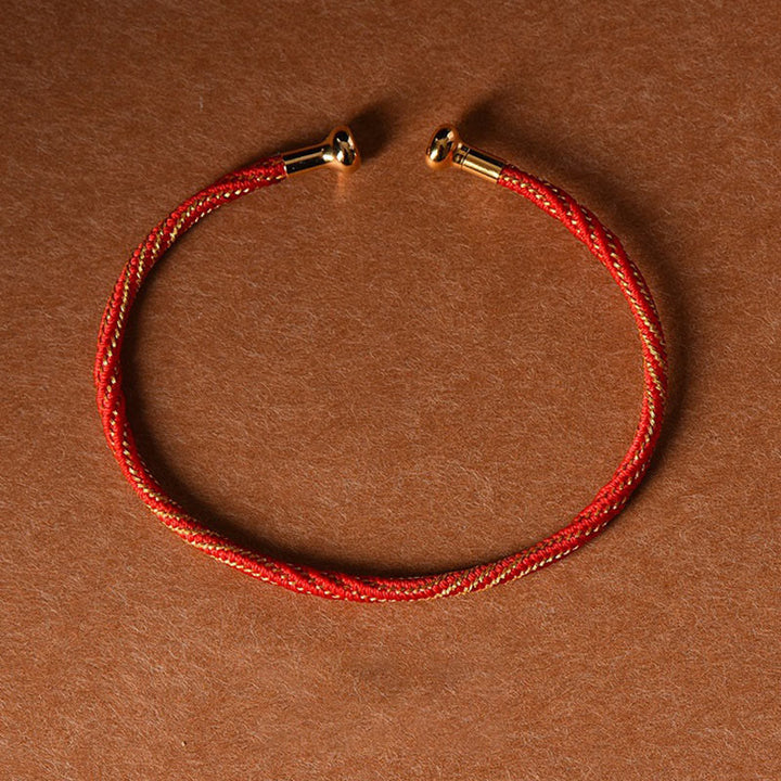 Simple Design Handmade Luck Braid String Cuff Bracelet