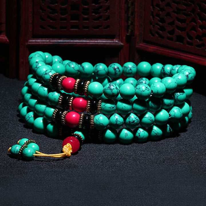 Tibetan Turquoise Healing Mala Bracelet