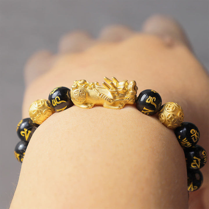 FengShui PiXiu Obsidian Wealth Bracelet