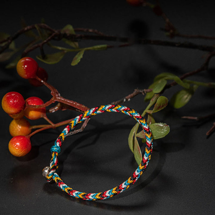 Tibet Handmade Five Color Thread Protection Braid String Bracelet