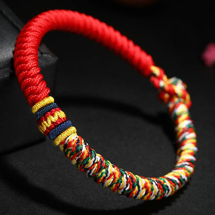 Tibetan Handmade Multicolored Thread King Kong Knot Strength Braid String Bracelet