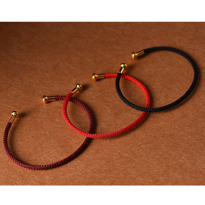 Simple Design Handmade Luck Braid String Cuff Bracelet