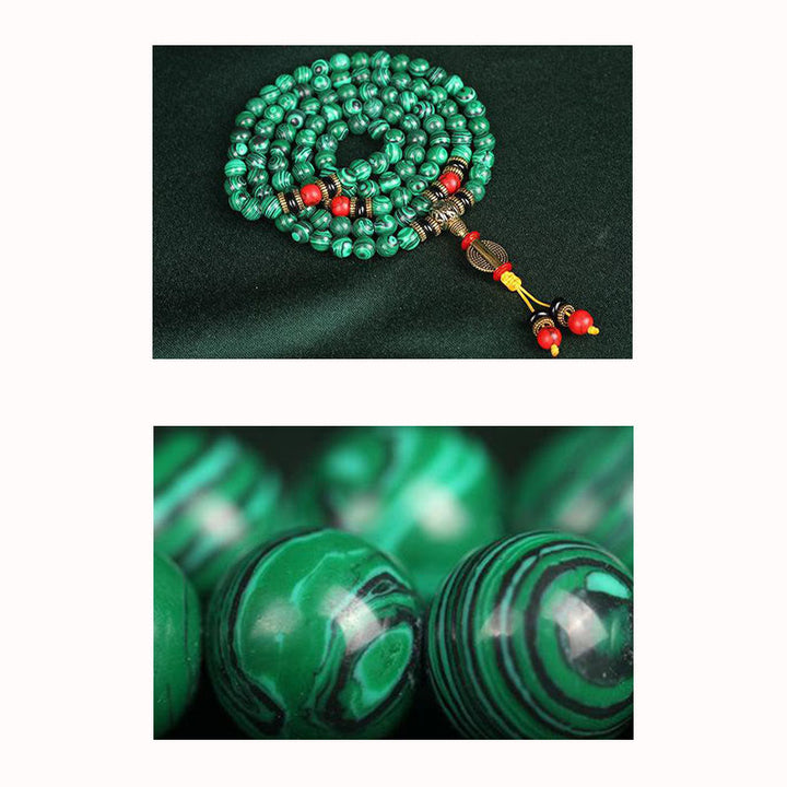 Tibetan 108 Mala Malachite Beads Bracelet Necklace