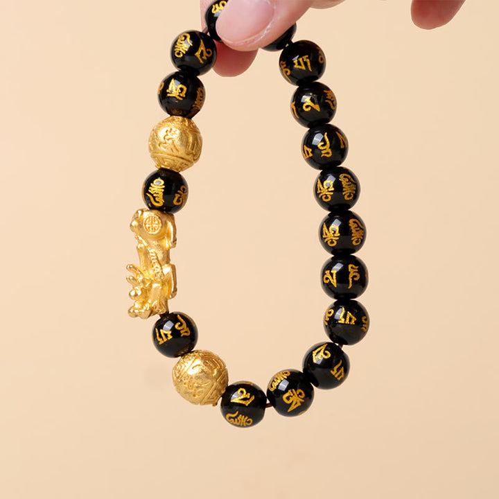 FengShui PiXiu Obsidian Wealth Bracelet