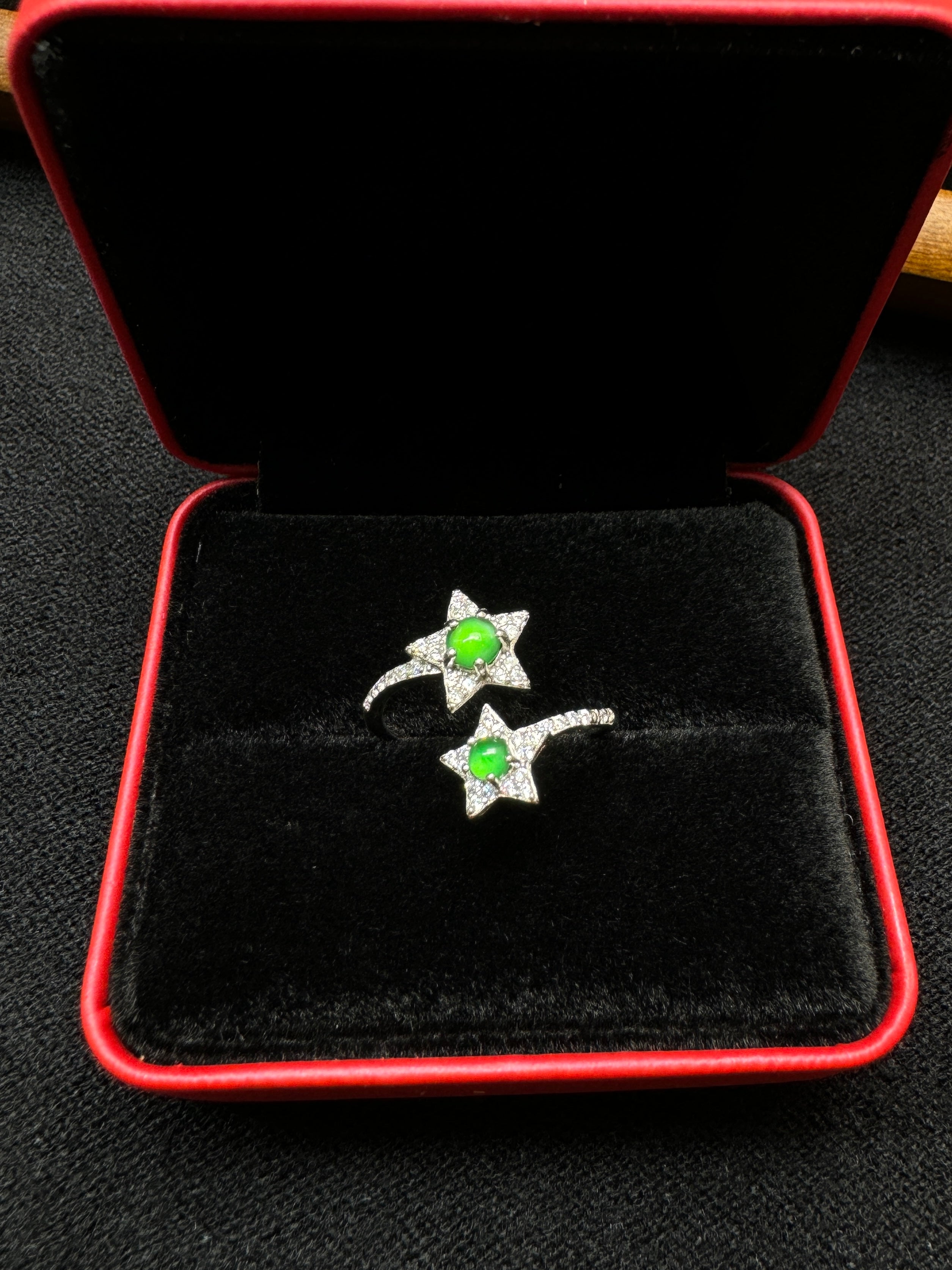 Double Star Diamond-Studded Ring