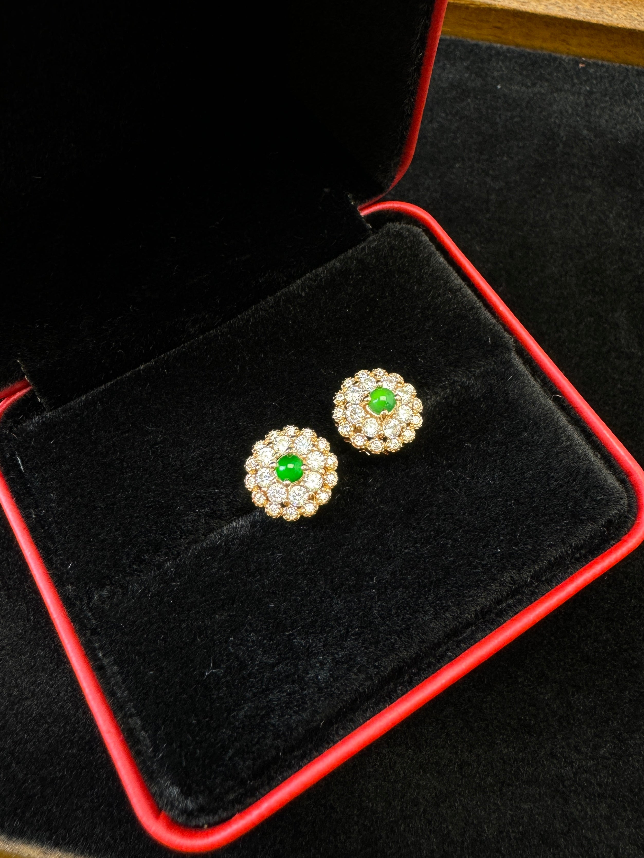 Diamond-Studded Round Earrings