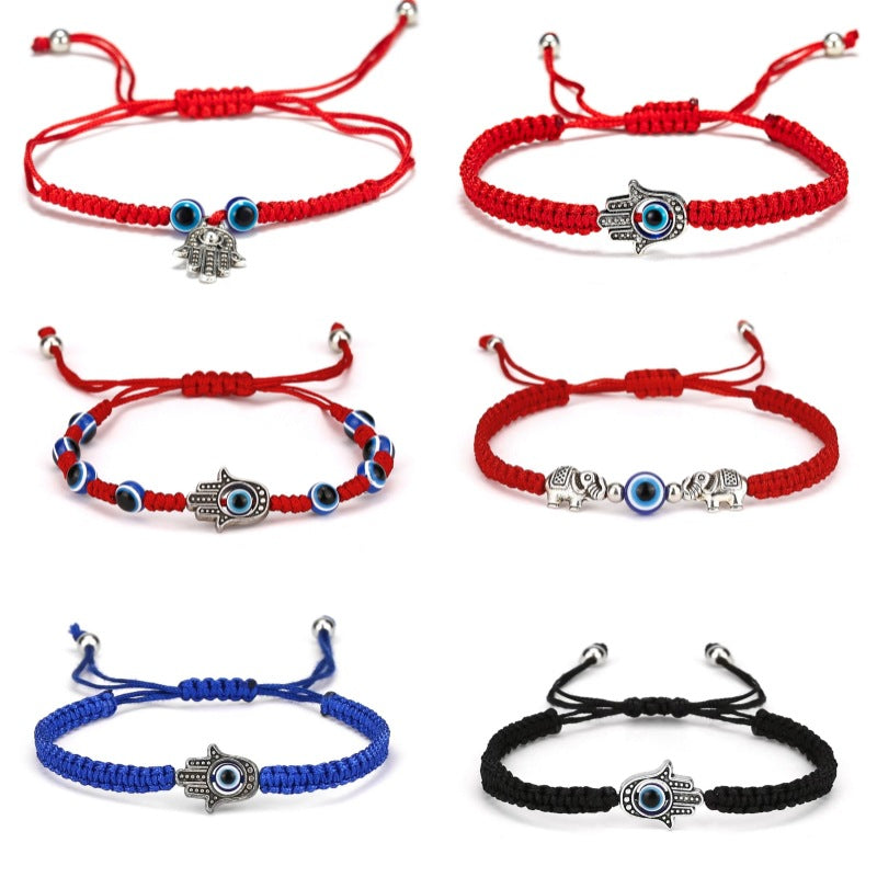 Evil Eye Seven Knot Red String Protection Bracelet