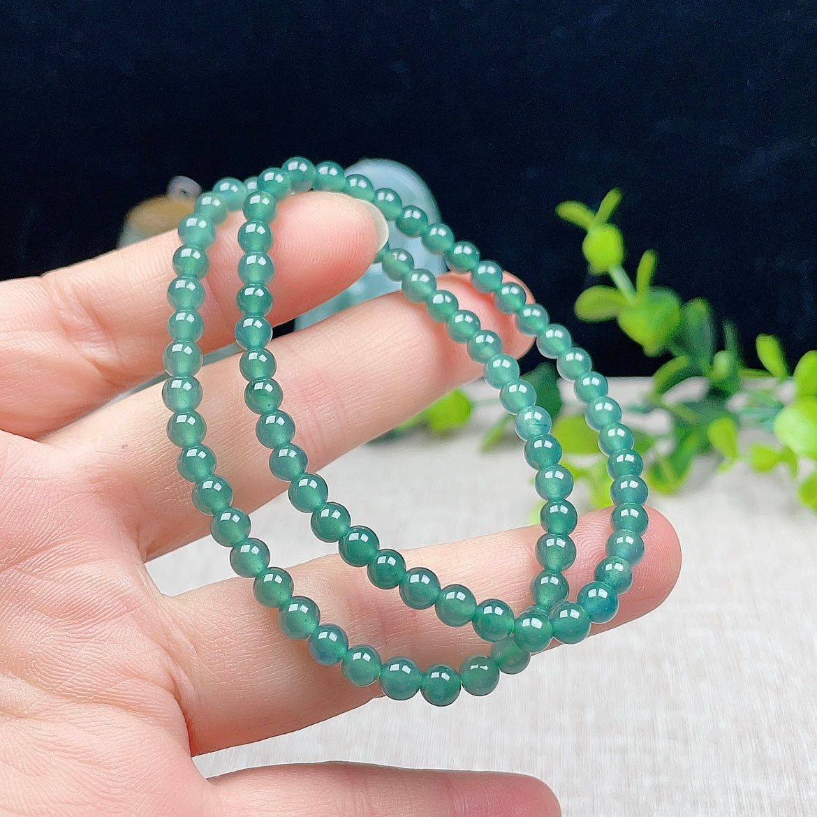 Natural Burmese Jade 5MM Bracelet