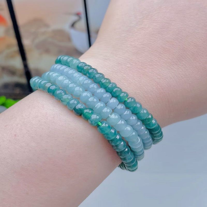 Natural Jade 5.5mm Abacus Bead Bracelet