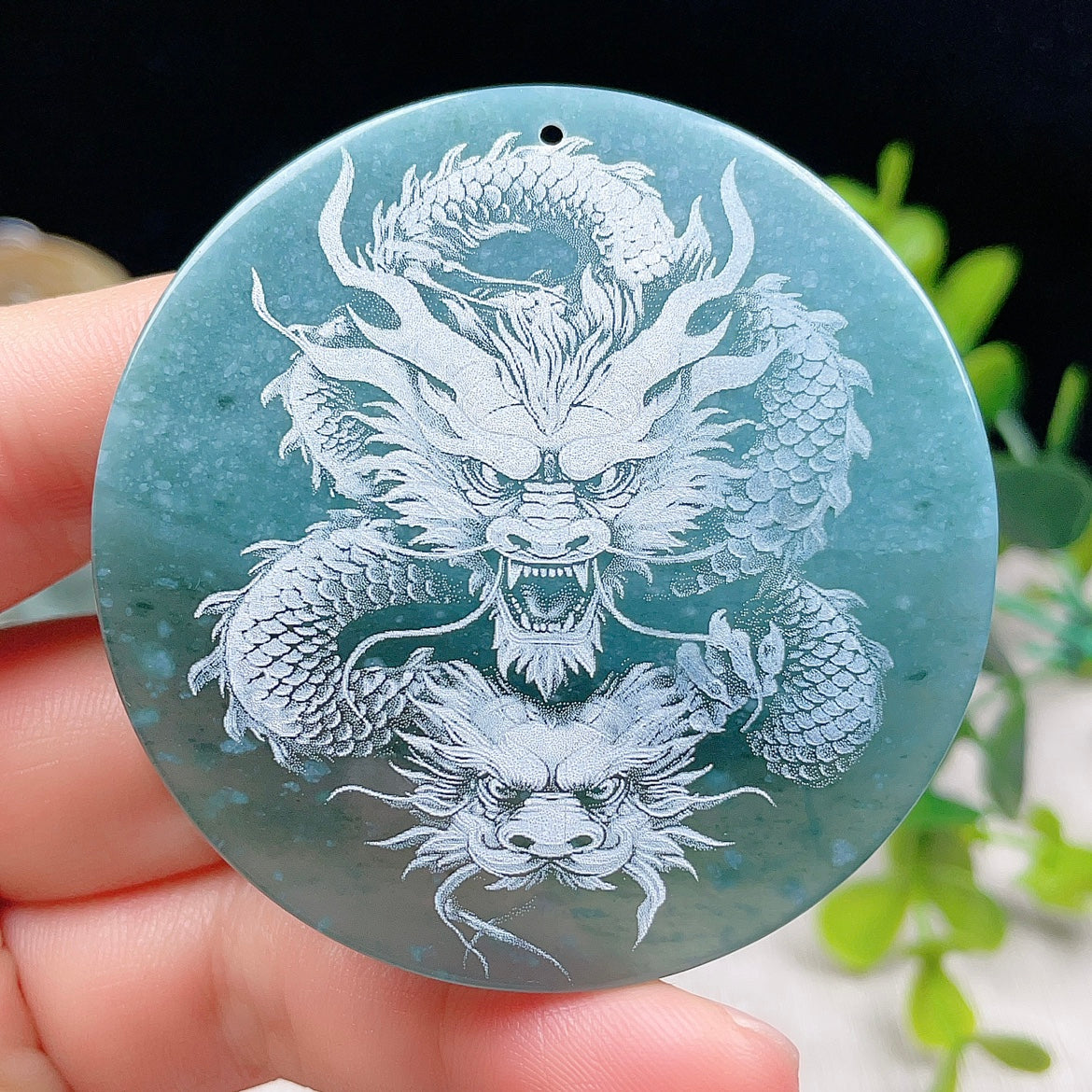 Myanmar natural jade dragon pendant