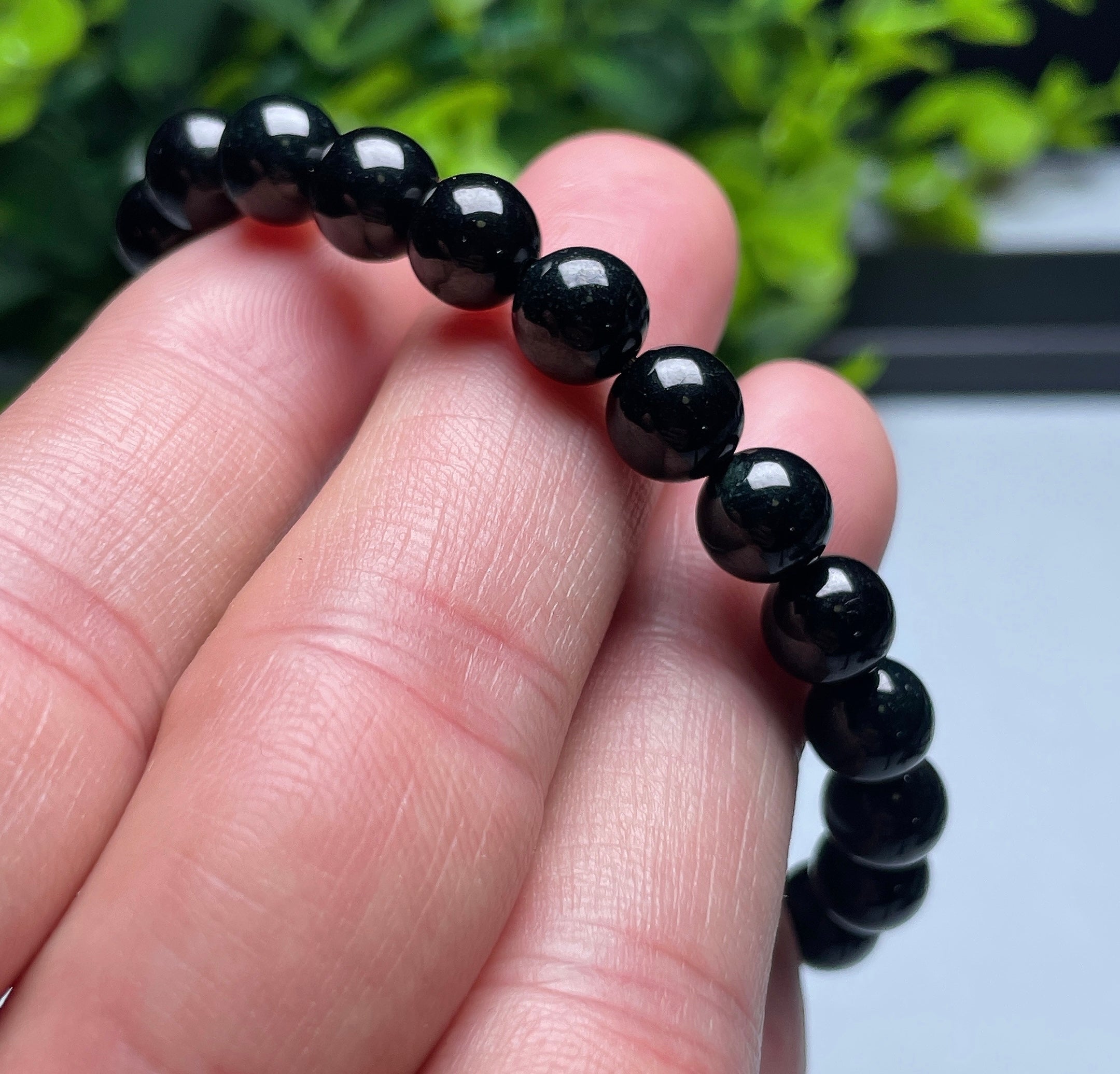 Natural Burmese Jade 8mm Black Jade Bracelet