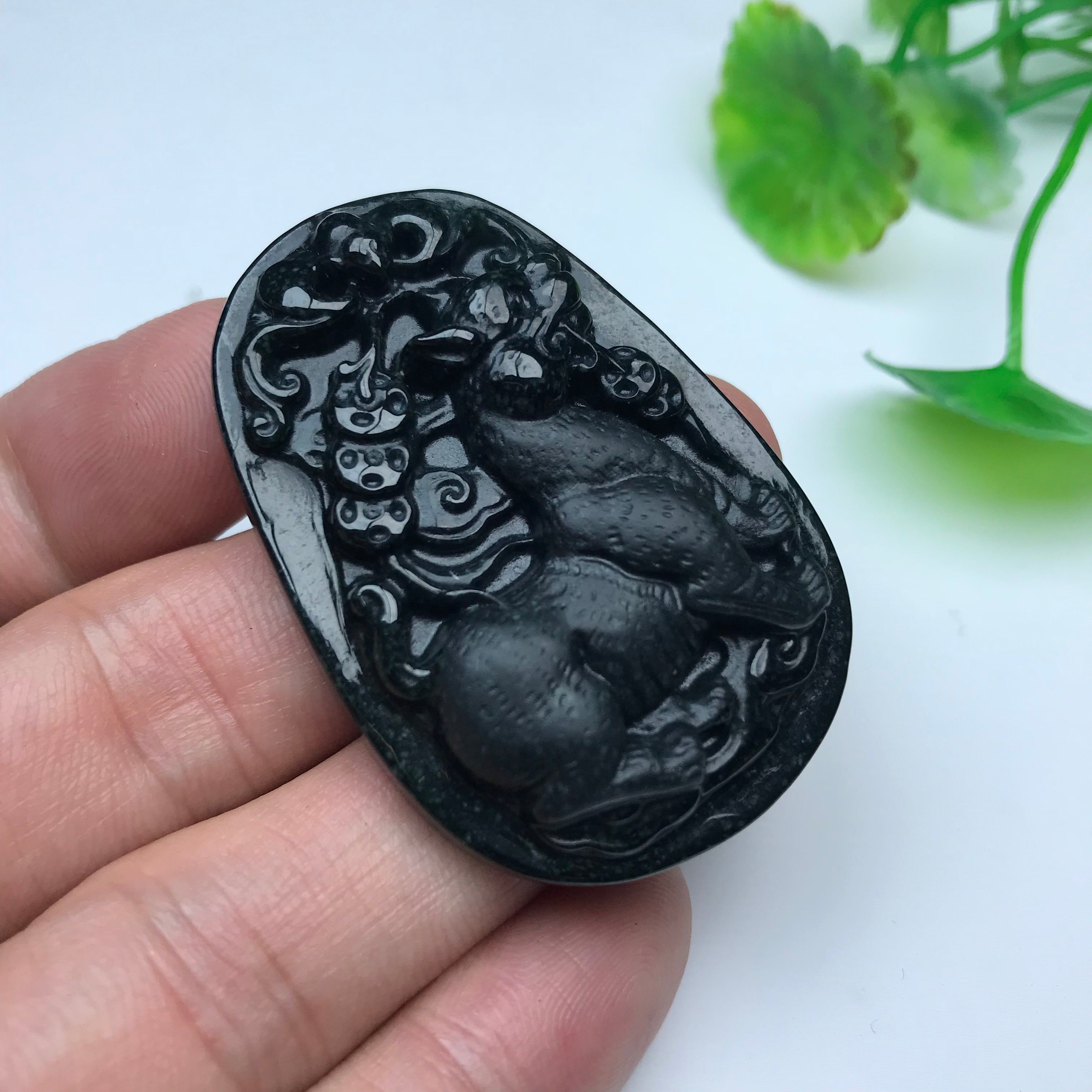 Myanmar natural jadeite zodiac jade pendant