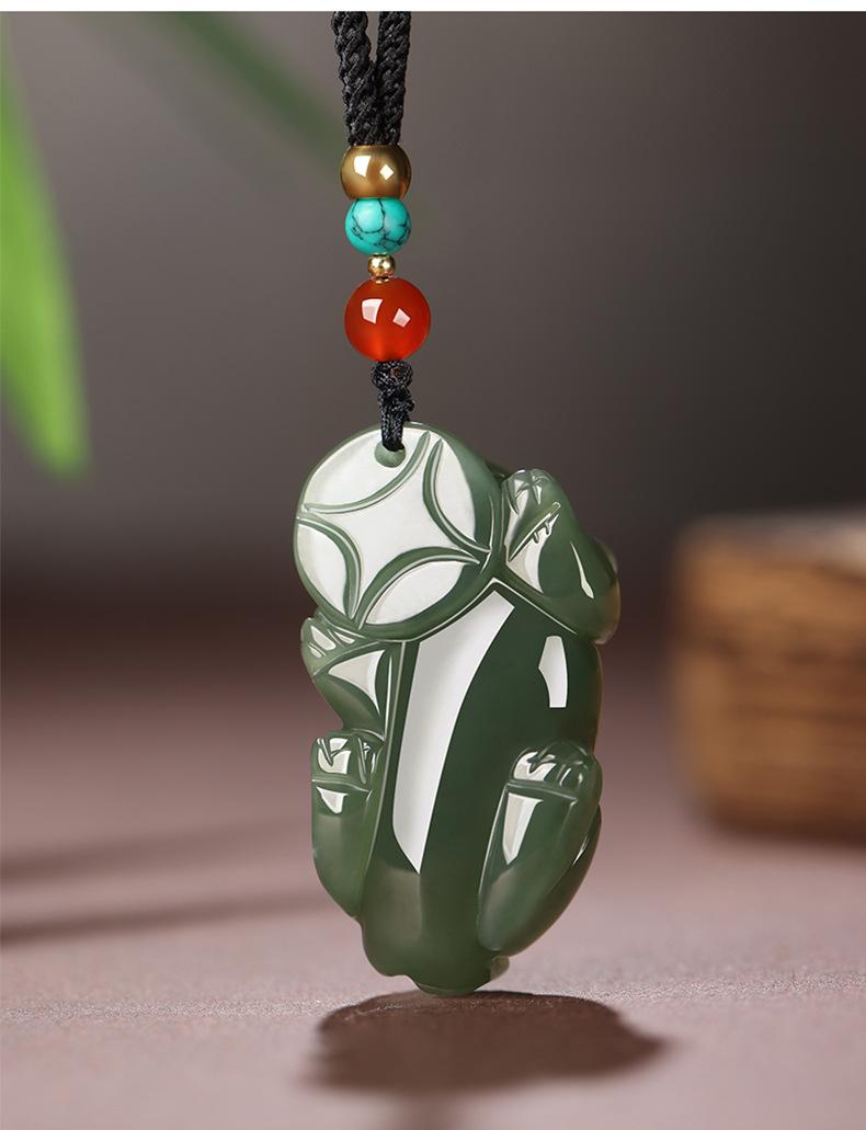 Hetian Jade Green Jade Fortune Pixiu Pendant