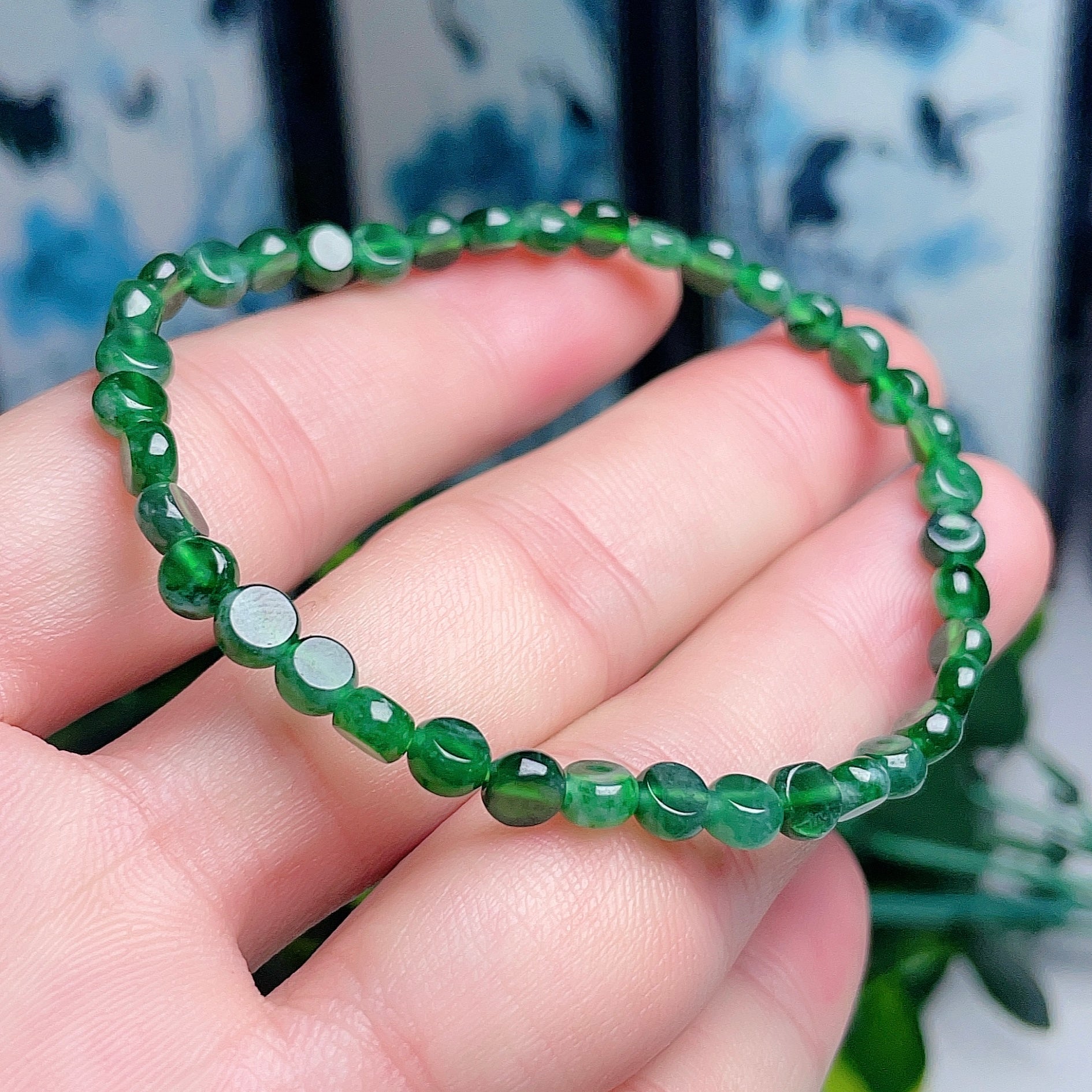 Natural jadeite full green bracelet