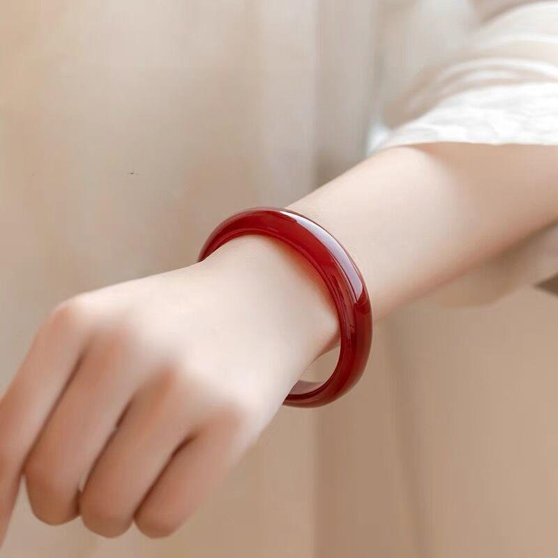 Natural Red Agate Bangle