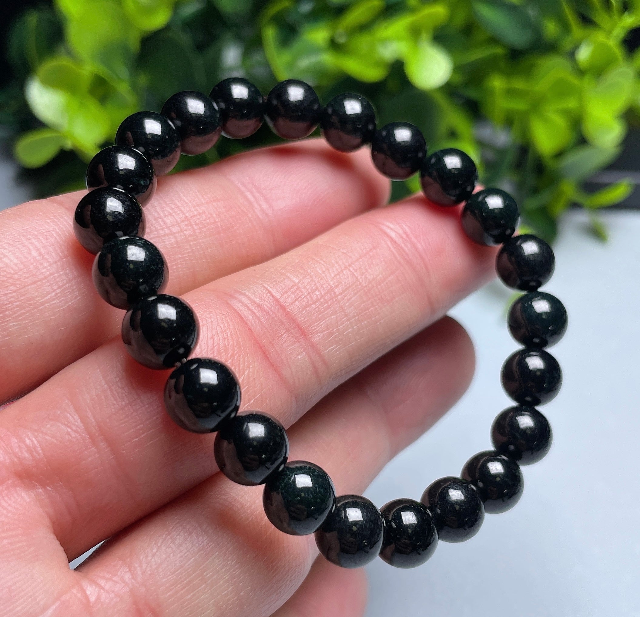 Natural Burmese Jade 8mm Black Jade Bracelet