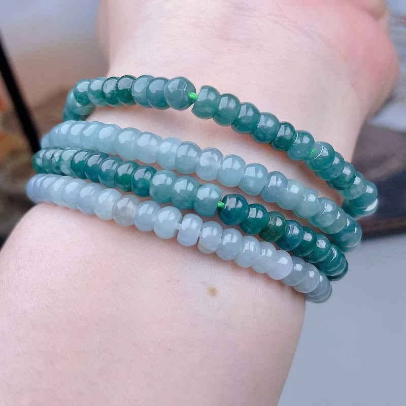 Natural Jade 5.5mm Abacus Bead Bracelet