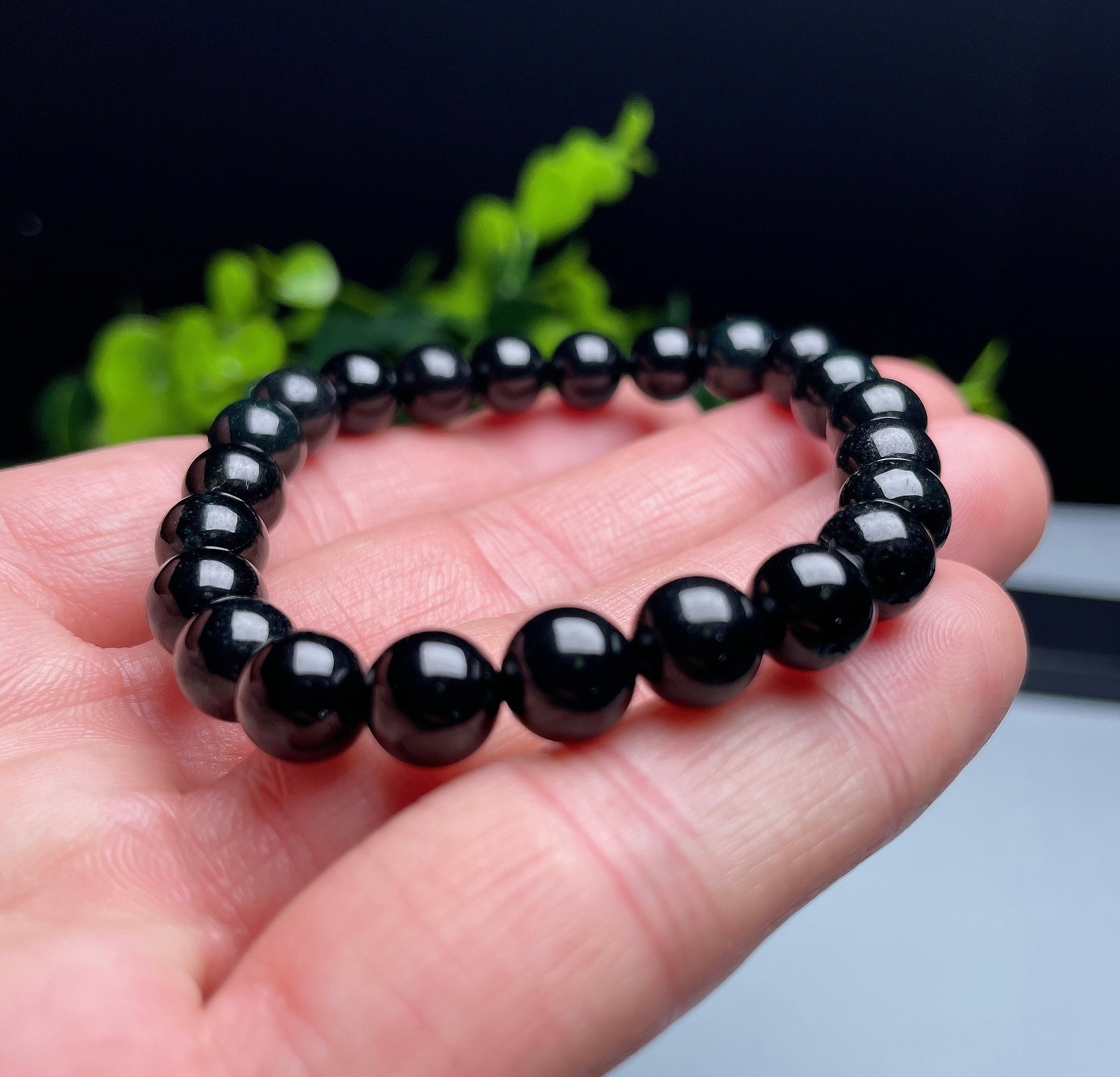 Natural Burmese Jade 8mm Black Jade Bracelet