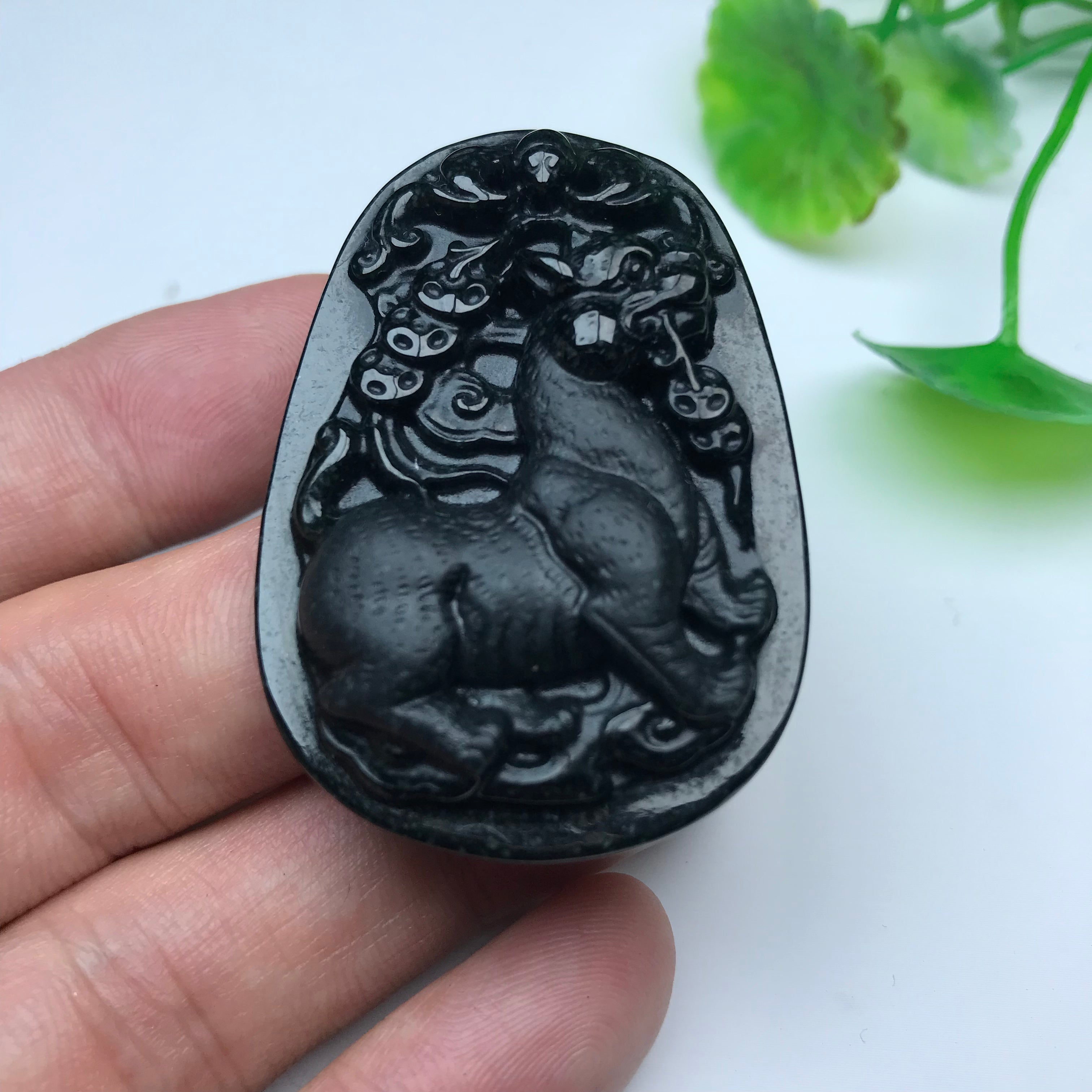 Myanmar natural jadeite zodiac jade pendant