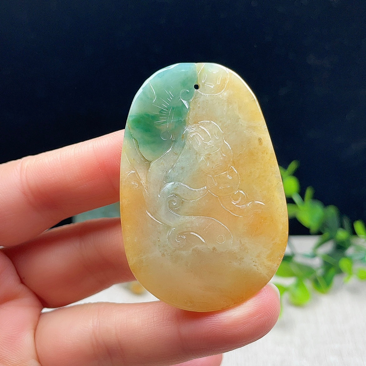 Natural Burmese Jade Dragon Horse Spirit Jade Pendant