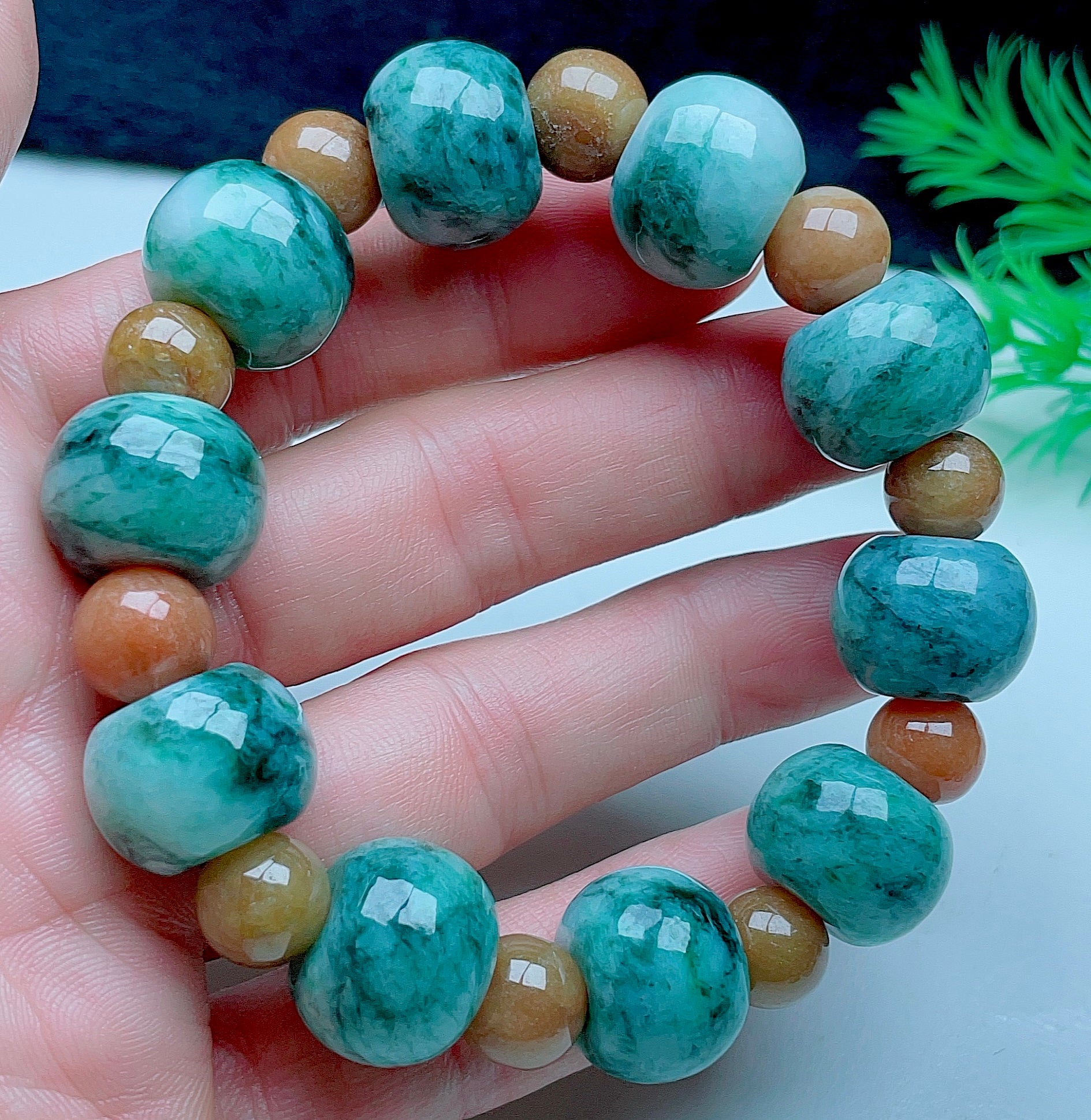 Myanmar Natural Colorful Jade Bracelet