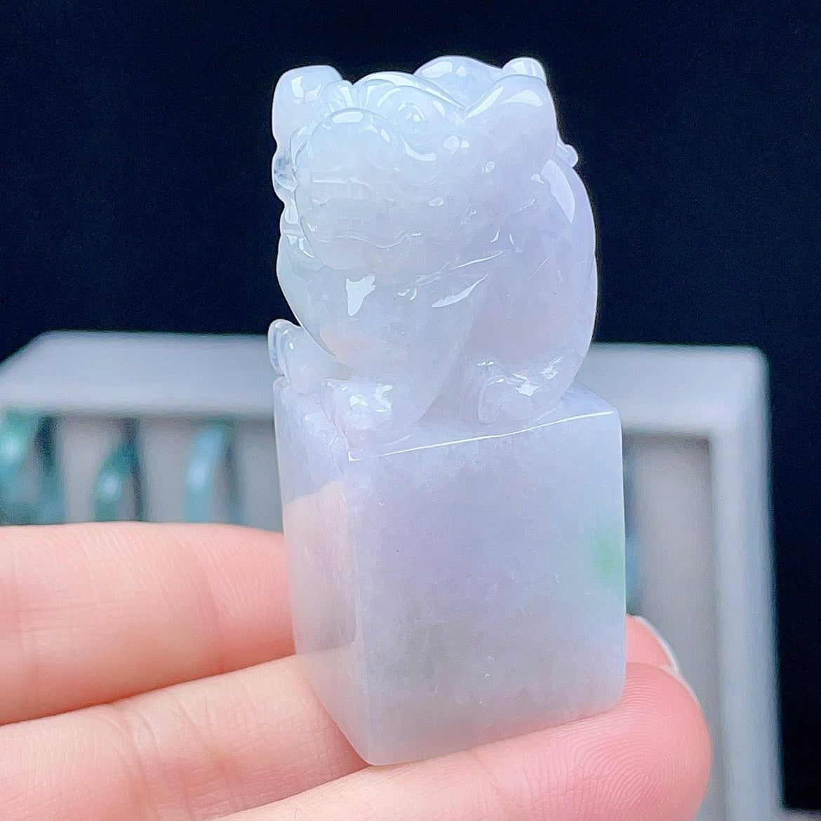 Myanmar natural jadeite Pixiu seal