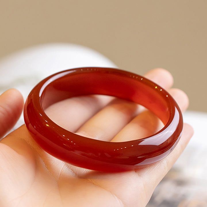 Natural Red Agate Bangle