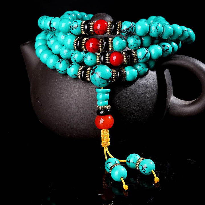 Tibetan Turquoise Healing Mala Bracelet