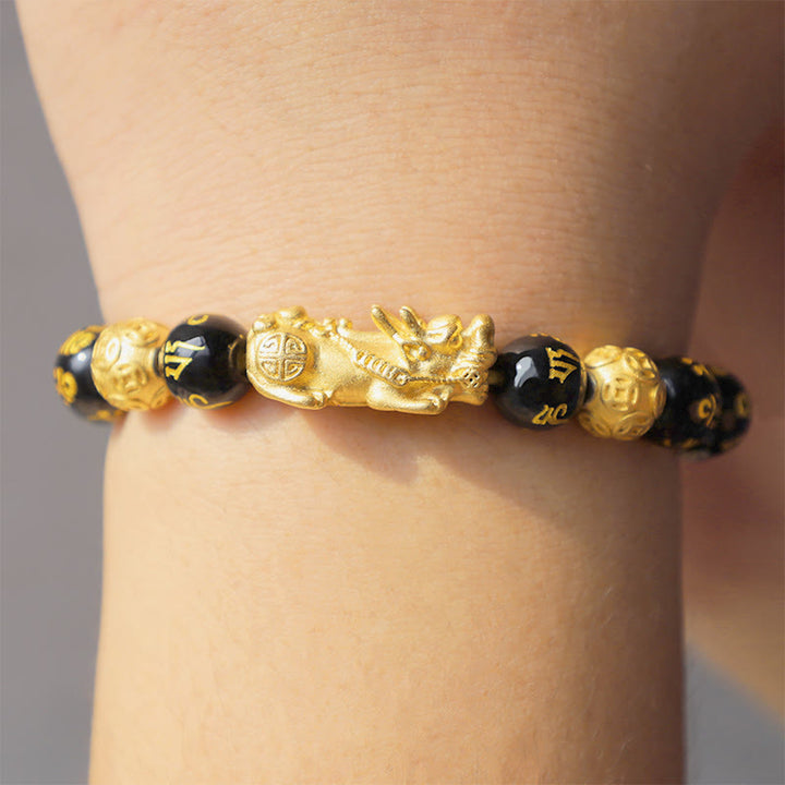 FengShui PiXiu Obsidian Wealth Bracelet