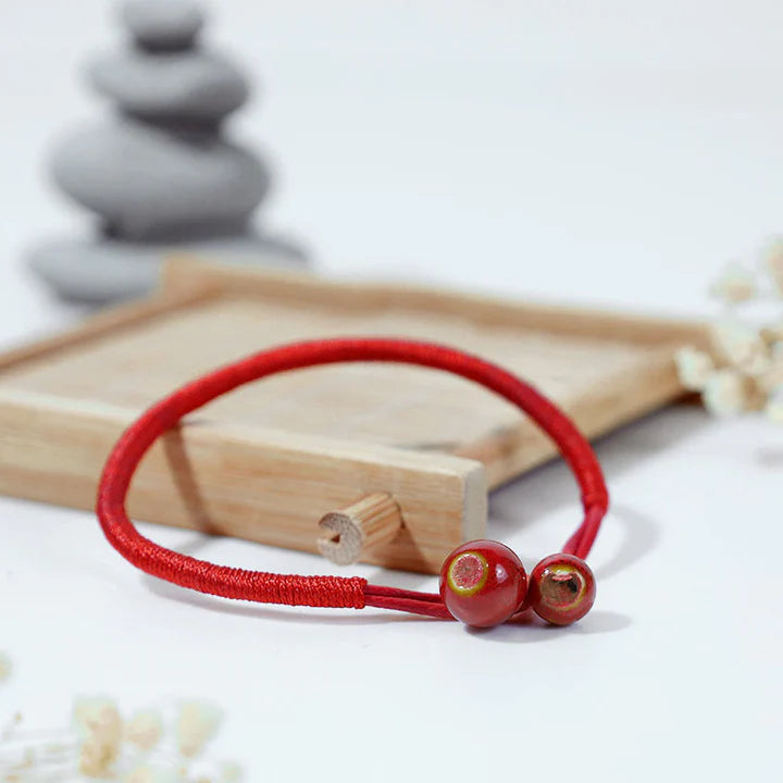 FengShui Lucky Red String Ceramic Bracelet