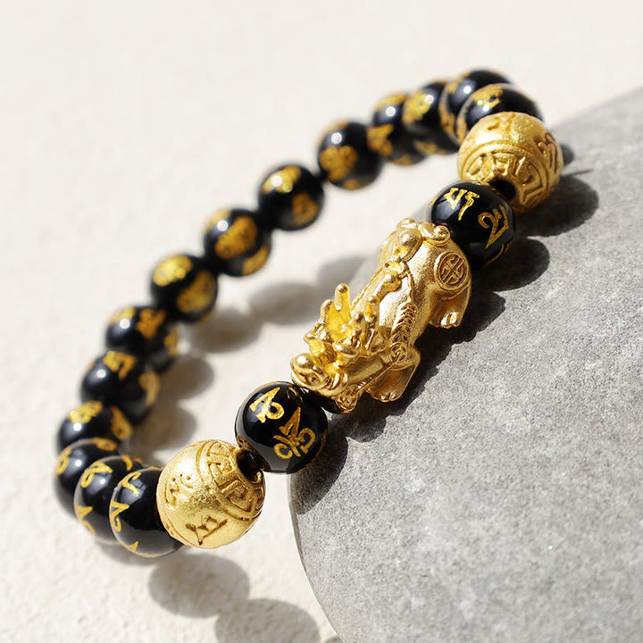 FengShui PiXiu Obsidian Wealth Bracelet