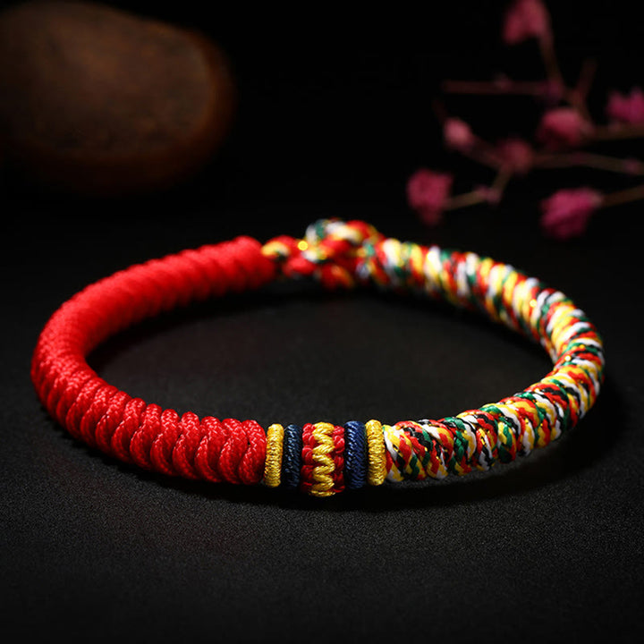 Tibetan Handmade Multicolored Thread King Kong Knot Strength Braid String Bracelet