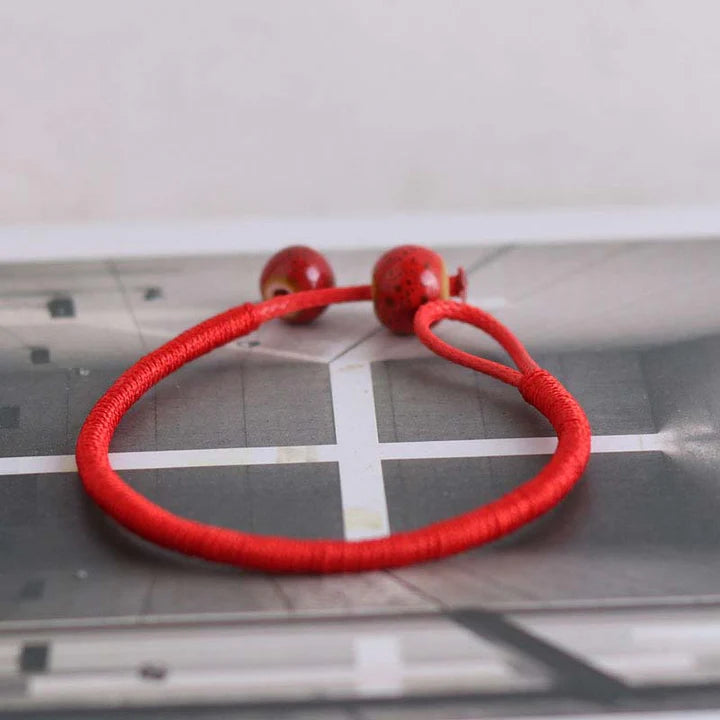 FengShui Lucky Red String Ceramic Bracelet