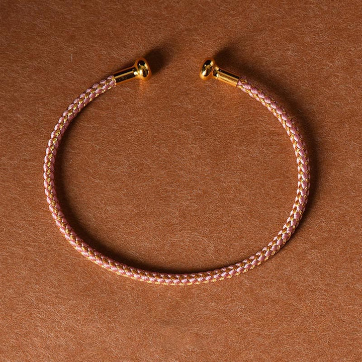 Simple Design Handmade Luck Braid String Cuff Bracelet