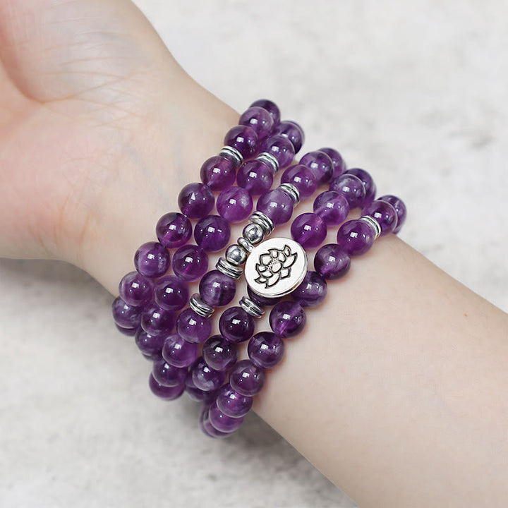 Natural Amethyst Purification Mala Bracelet